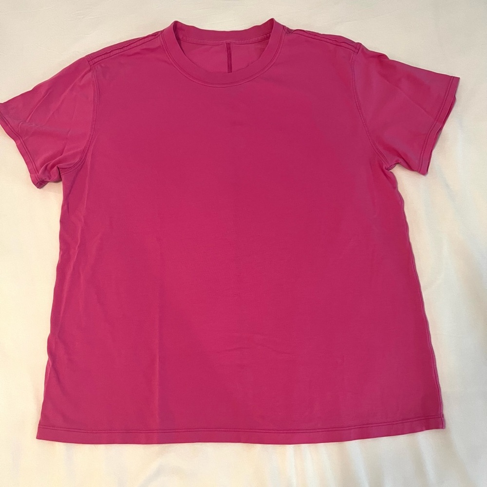 Lululemon All Yours Cotton T-Shirt (pima cotton) women’s size 8, sonic pink.